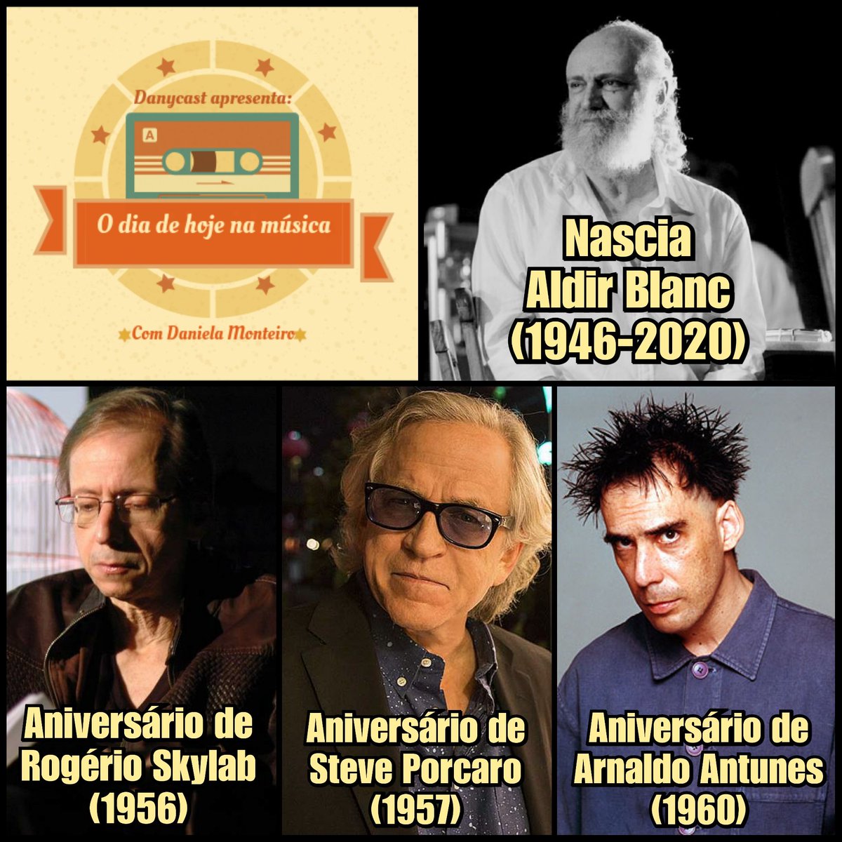 Edição 02 de setembro! 🎶
#danycast #thisdayinmusic #hojenamúsica #aldirblanc #steveporcaro #toto #rogerioskylab #arnaldoantunes #tribalistas #titãs