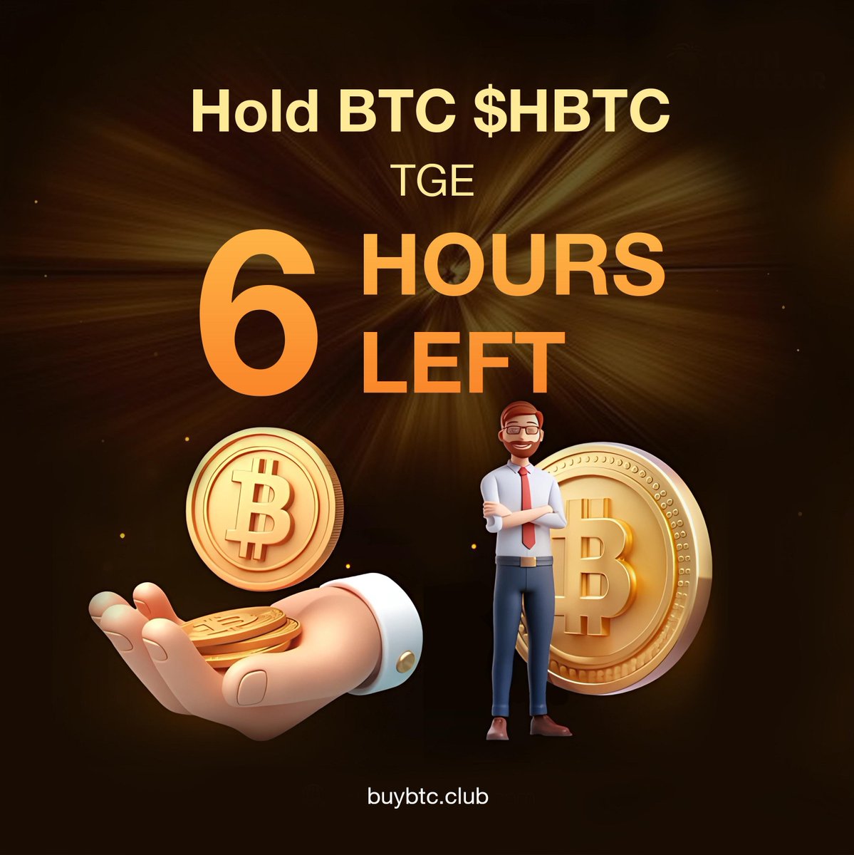 Only 6 hours left to join the $HBTC presale! Now at 96,066 $USD1 raised. 

Secure your spot before it ends: buybtc.club