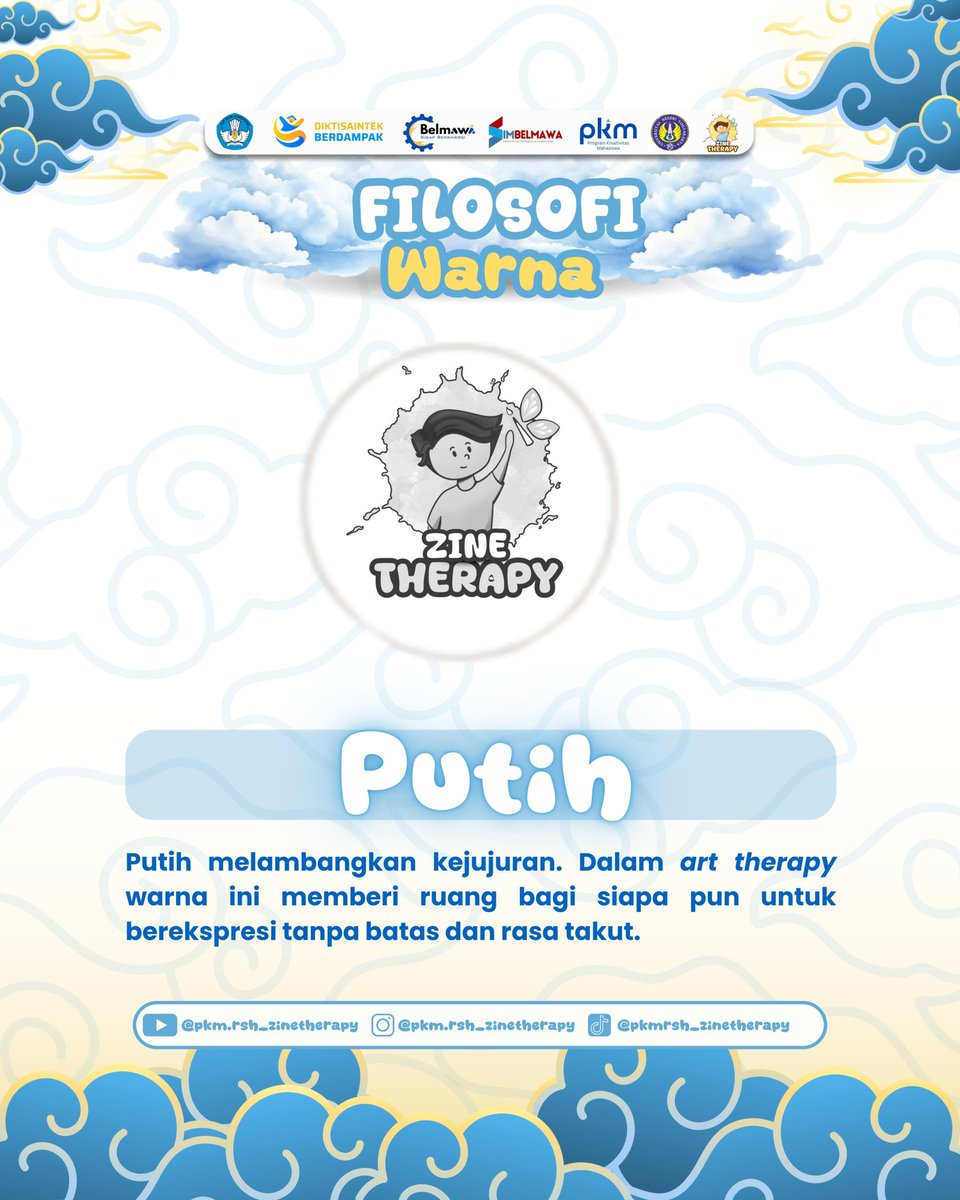 zinetherapy's tweet image. Halo sobat ziness!👋🏻

☀️ Yuk kenalan sama filosofi warna sama Zine Therapy ☀️

Warna dari logo Zine Therapy bukan hanya sekadar hiasan yang indah di mata, melainkan warna yang memiliki filosofi penuh makna😇

Yuk simak bersama!
#pkm #pkm2025 #pkmpendanaan #zinetherapy #terapiseni