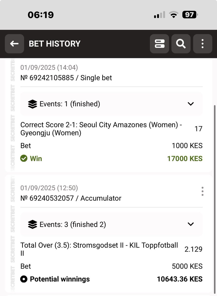 Iam Wa Kimathi (@iamkimathike) on Twitter photo All about yesterday folks ๐ซถ๐ช๐ผ
Day one has been massive ๐๐
Single Draw bet won โ
โ
Rollover Bet won โ
โ
30 Days 2 odds challenge - Last game to play today โ๏ธ(WAS POSTPONED)
Random 2 odds bet - (DOUBLES WONโ
)
CONGRATULATIONS FOR TRUSTING IN ME ๐ผ๐ฐ๐ฐ๐
BET WITH THE BEST All about yesterday folks ๐ซถ๐ช๐ผ
Day one has been massive ๐๐
Single Draw bet won โ
โ
Rollover Bet won โ
โ
30 Days 2 odds challenge - Last game to play today โ๏ธ(WAS POSTPONED)
Random 2 odds bet - (DOUBLES WONโ
)
CONGRATULATIONS FOR TRUSTING IN ME ๐ผ๐ฐ๐ฐ๐
BET WITH THE BEST