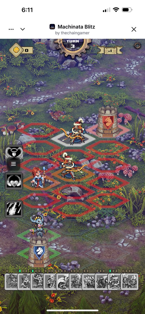 Machinata Blitz gameplay screenshot showing turn-based strategy battle