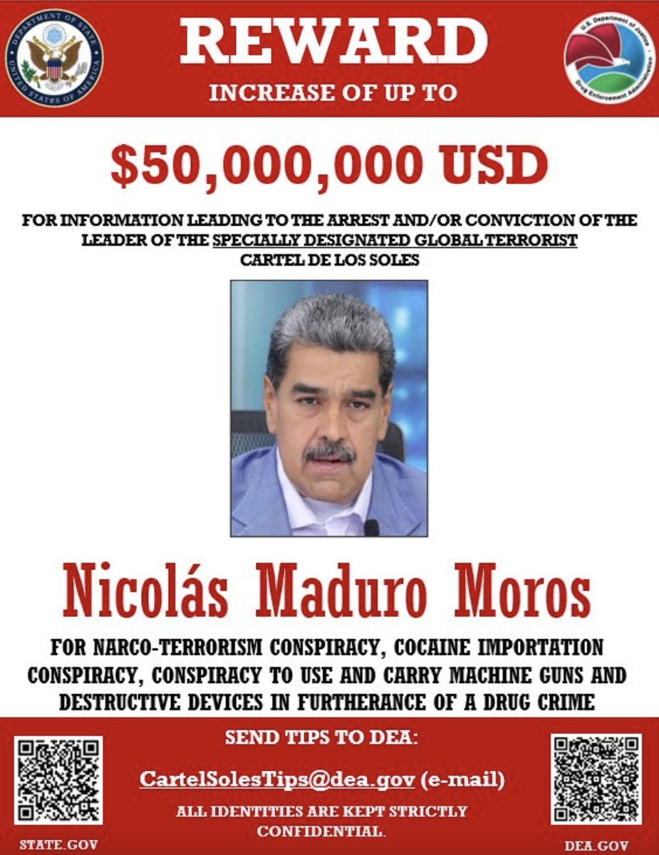 #Maduro 
#MaduroEsUnFugitivo