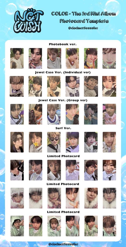 NCT WISH 【COLOR - The 3rd Mini Album】Photocard Template #엔시티