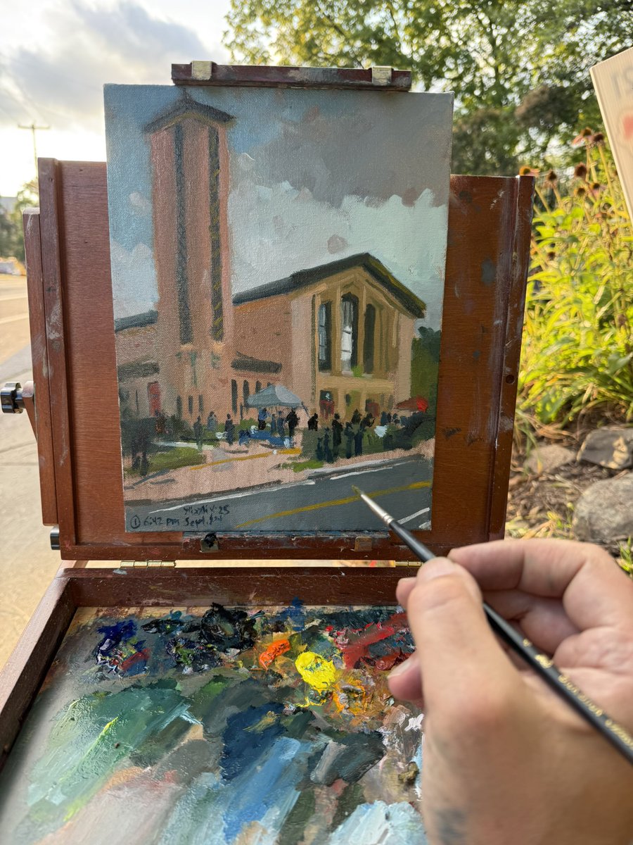 Today, I’ve begun painting the Annunciation School. All oil paintings created will be auctioned off the weekend of Sept 17th 2025. 100% will go to help the school and families. Please share to build awareness and please support to help those affected. More information to come.