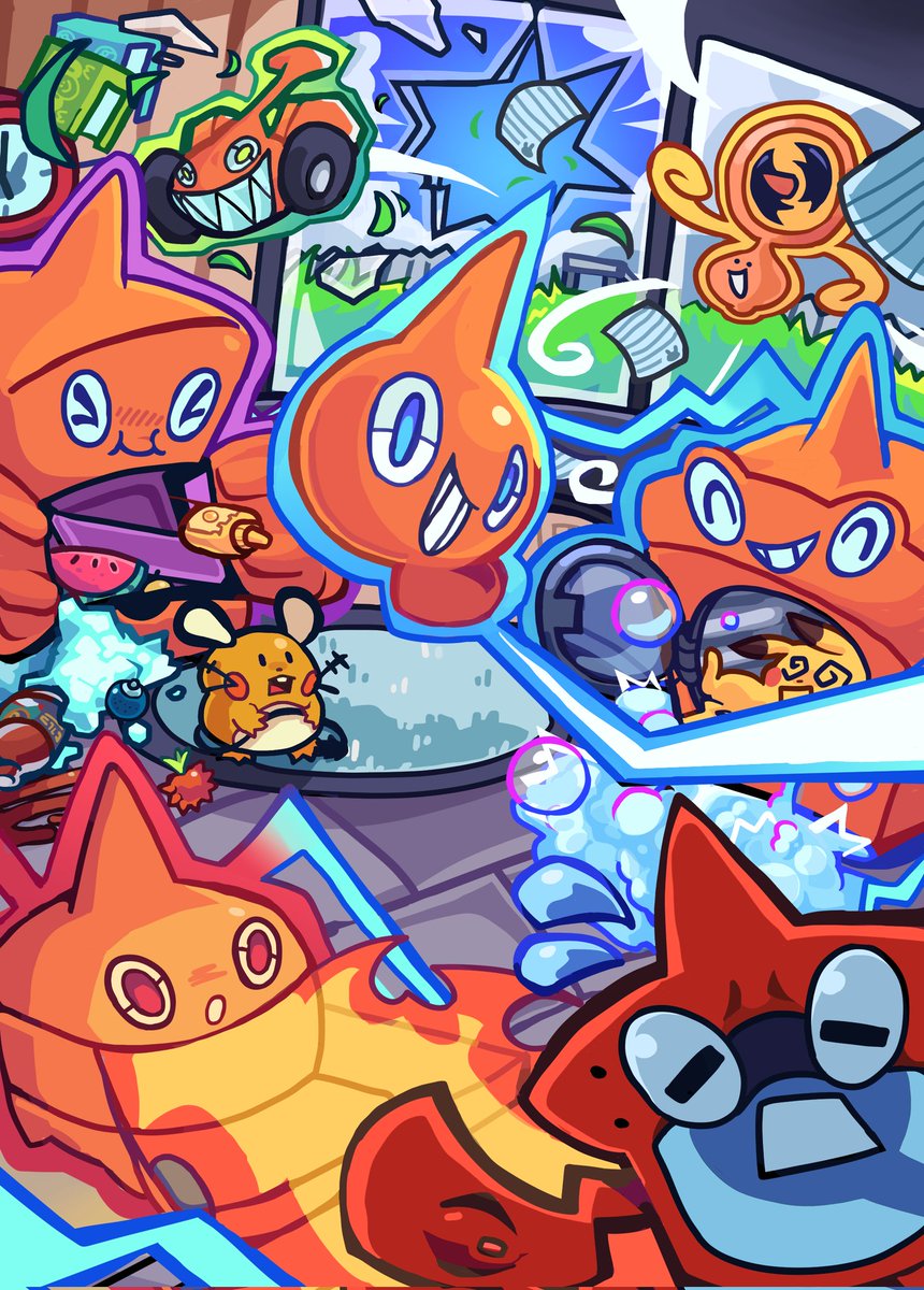 El_Estofado's tweet photo. Unos rotom para un proyecto de tcg aaa https://t.co/3HuYClf6hD
