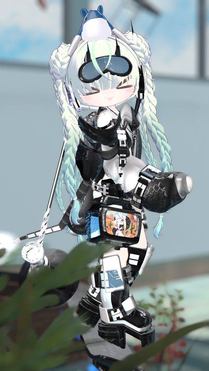 つめきり屋様のノクストライドをリポストキャンペーンでいただいたので、クロンカちゃんに着せちゃいました！！！
スタイリッシュでちょーいかしてる衣装にたくさんのギミック！！！
わくわくする要素が沢山でぶいちゃならでは！て感じがサイコー✨
ありがとうございましたー！！
#Tumekiri_VRChat