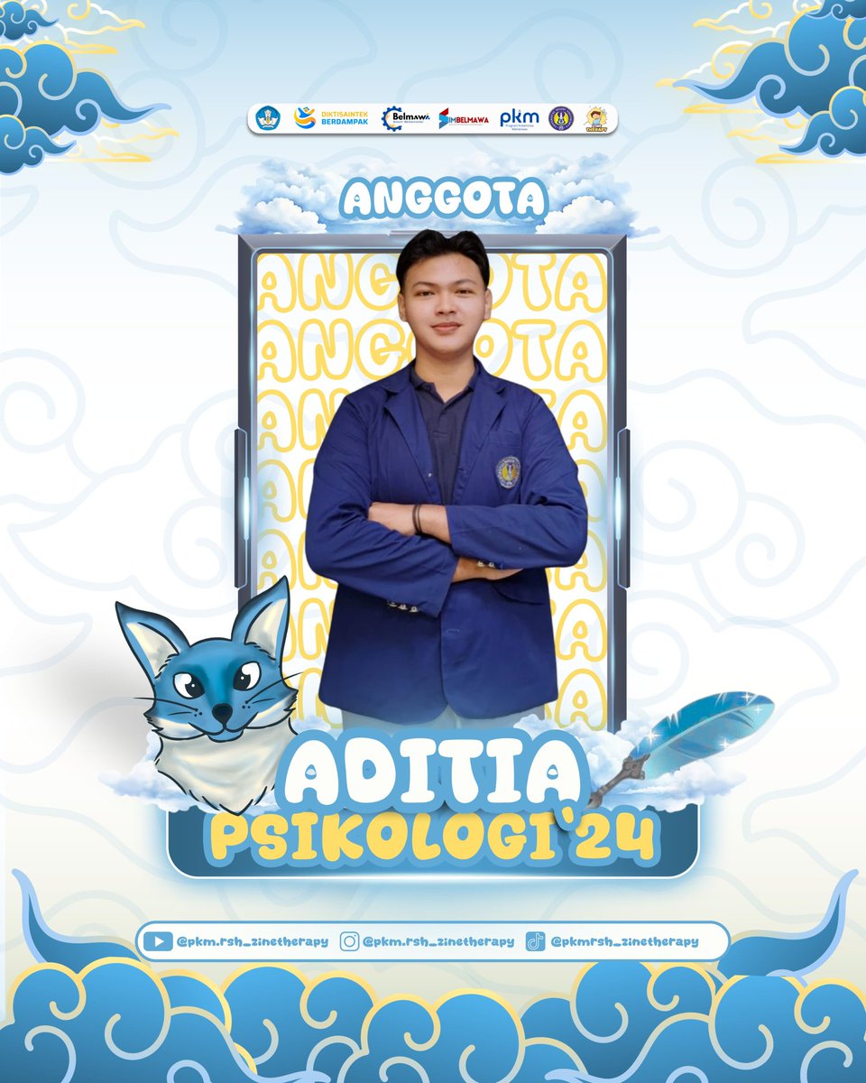 zinetherapy's tweet image. Halo sobat ziness!👋🏻

☀️ Yuk kenalan sama anggota tim dari Zine Therapy ☀️

🦋 MEET OUR TEAM 🦋
1. Dinara
2. Aditia
3. Nabila
4. Nia

Simak profil lengkapnya di Instagram kami ya😉 instagram.com/pkm.rsh_zineth…

#pkm #pkm2025 #pkmpendanaan #zinetherapy #terapiseni