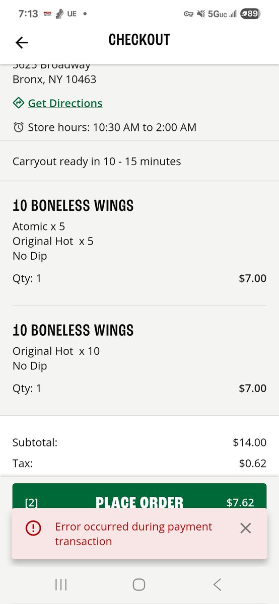 Murga3119's tweet photo. @wingstop @tmobile Why do I keep getting this error message when trying to do the BOGO offer? https://t.co/lIIbz2T9dl