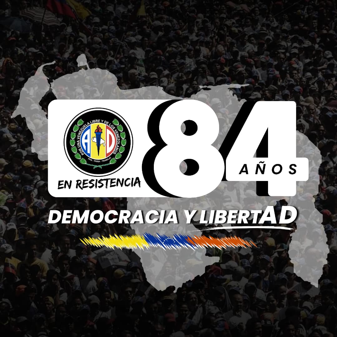 Este próximo #13Sep  Demoática arriba a su 84° aniversario. Presentamos con entusiasmo la imagen oficial de conmemoración. AD En Resistencia al servicio de todos los venezolanos. 
#84AñosADEnResistenciaConVzla
<a href="/ADemocratica/">Acción Democrática</a>
<a href="/hramosallup/">Henry Ramos Allup</a> <a href="/ADOrganizacion_/">AD Organización Nacional</a> <a href="/PieroMaroun/">Piero Maroun</a>