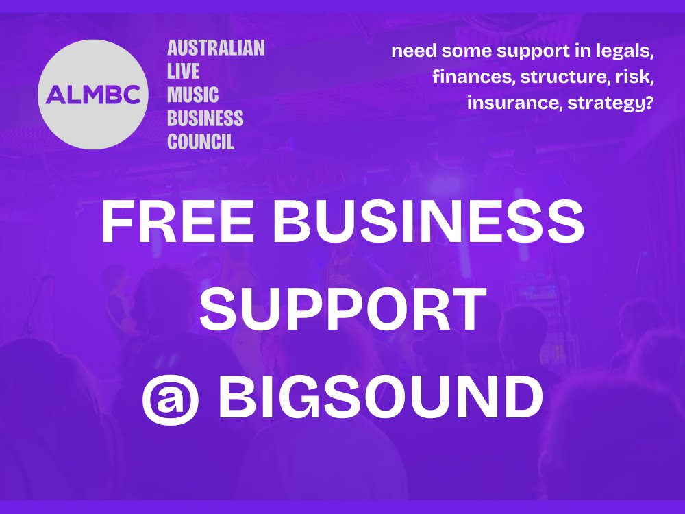 Need free and confidential advice around financial, legal, contractual, planning, insurance, risk and / or structural matters?

almbc.org.au/almbc-bigsound…