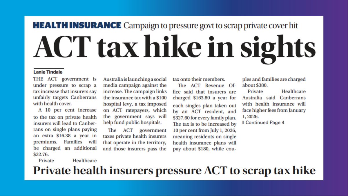 From January 2026, the ACT “Ambulance Levy” will rise by 10%, forcing more than 318,000 Canberrans with health cover to pay higher bills:

$180 a year for singles
$360 a year for families

This is the wrong policy at the wrong time. Canberrans already face the highest GP and