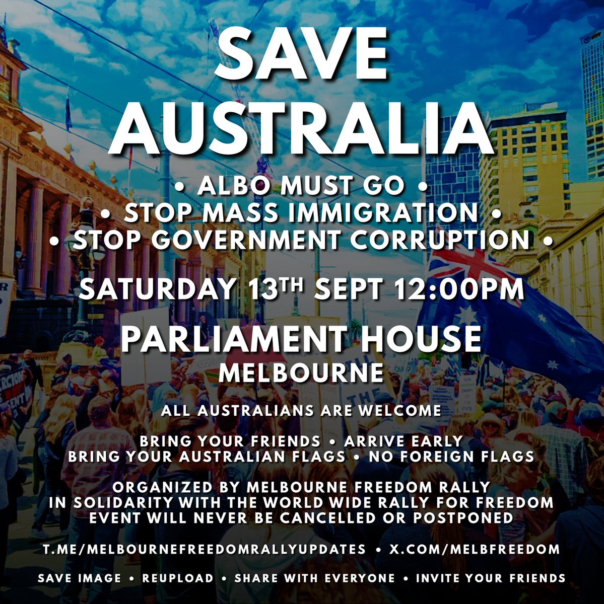 Melbourne Freedom Rally 😀🇦🇺 tweet media