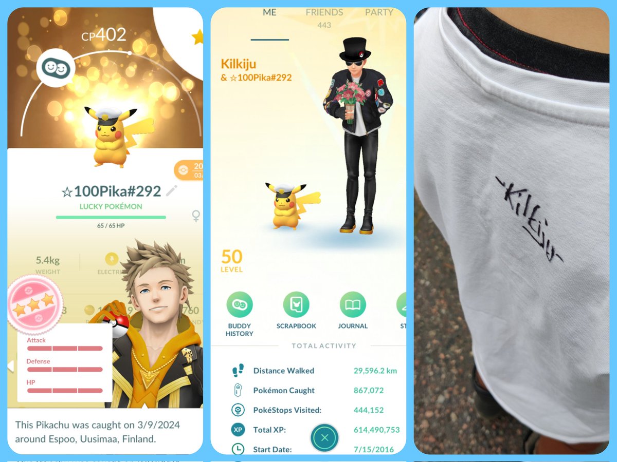 🔥 💯% Lucky ⚡Cap's Hat Pikachu⚡

It took 🍀 98 Luckies 🍀 of this costume to finally hit Lundo.

ALSO 😱 A kid wanted my autograph on his Pokémon shirt while I was doing a Lucky trade with his mom 🥺 this was the first time I was asked for such thing 🥰 So lovely!

#PokemonGO