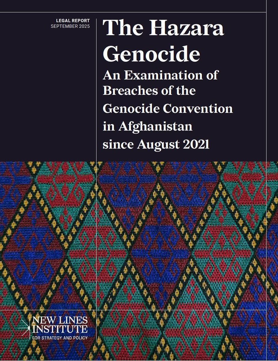 sitarah_m's tweet image. A new, important publication — “The Hazara Genocide: An Examination of Breaches of the Genocide Convention in Afghanistan since August 2021”— by a team of legal scholars and human rights experts at @NewlinesInst is out. 

Read the full report: newlinesinstitute.org/wp-content/upl…