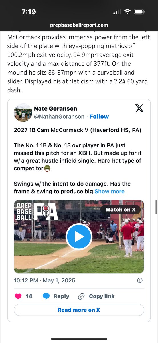 Thank you!! <a href="/NathanGoranson/">Nate Goranson</a> <a href="/ocker_n/">Nathan Ocker</a> <a href="/DanCevette/">Dan Cevette</a> <a href="/PrepBaseballPA/">Prep Baseball Pennsylvania</a>