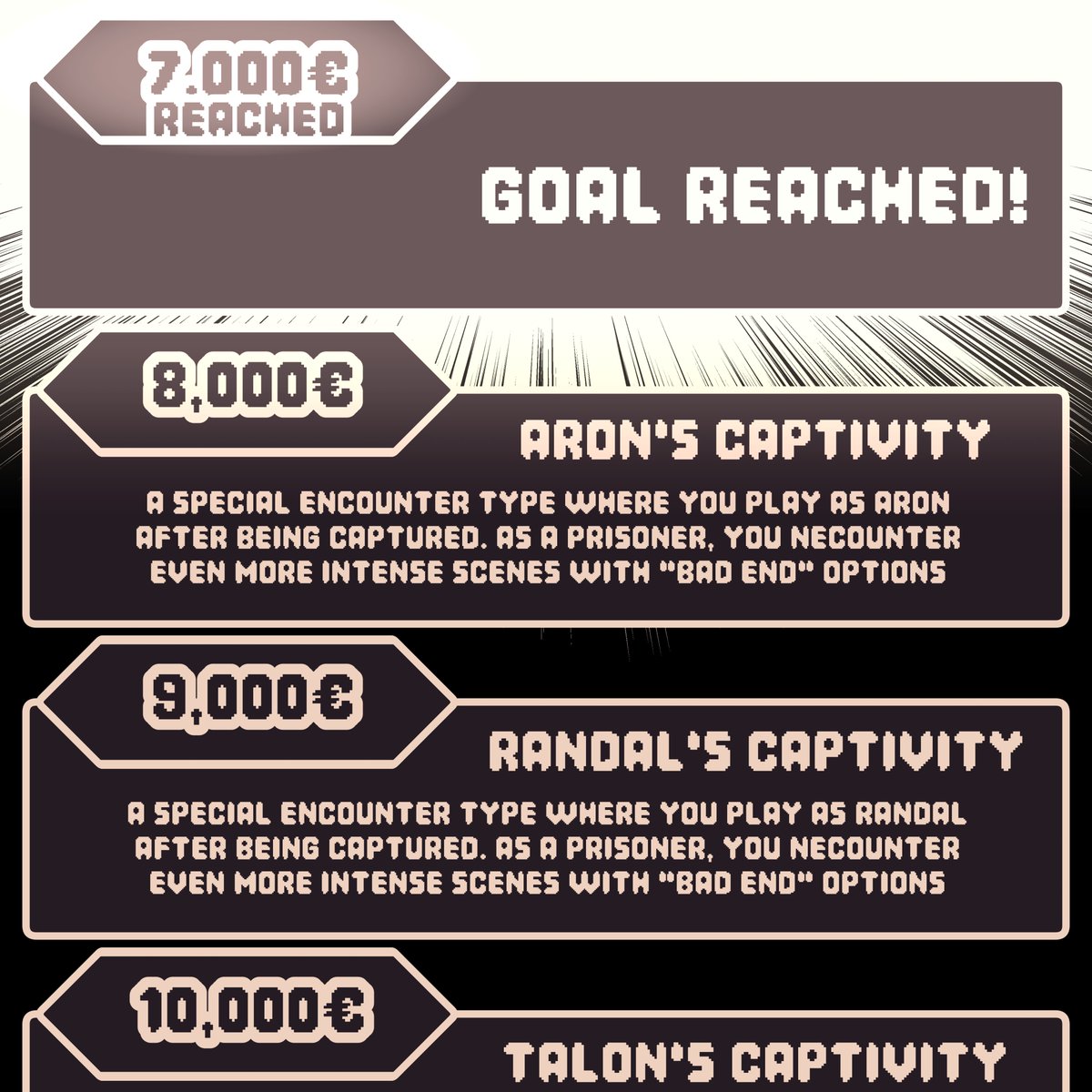 THE GOAL HAS BEEN REACHED!!! 🥳🙌🎉
Thank you to everyone who backed the game!! I'm overjoyed with how many of you would want the full game 🙏 I estimate the development will take 6-10 months, so stay tuned!

And for those who still want to back, there are 47 days before it ends!