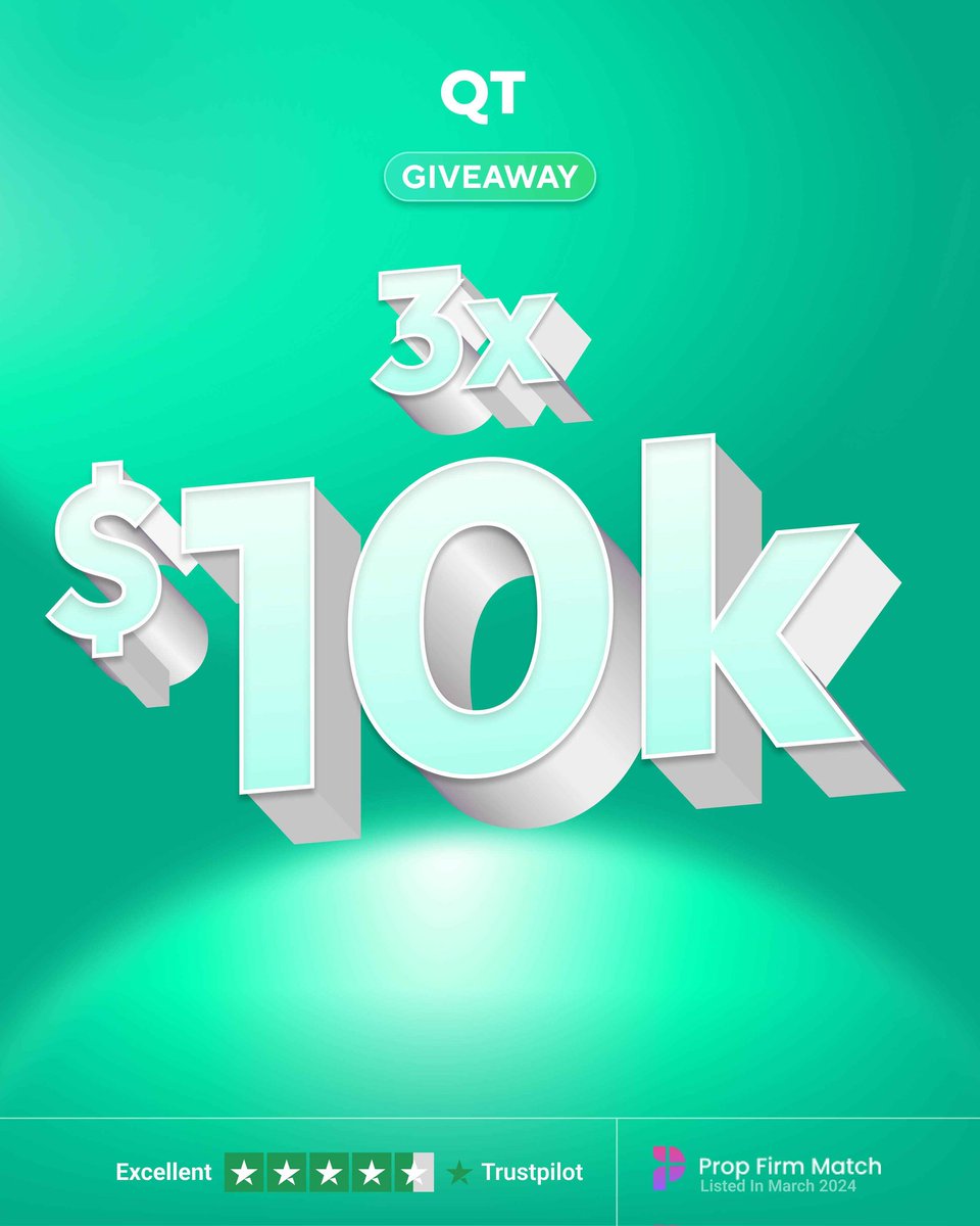 muhd__gwaram's tweet image. I’ve partnered with @QTFunded to give away 3 x $10K Funded Challenges

To Participate:

• Follow @QTFunded, @muhd__gwaram, @QTFundedPartner, @YareemaFx, @Aybeeiy_Fx, @MASUD_FX,
• Like &amp;amp; Repost

• Tag 3 traders in the comments

Winners to be announced in 5 DAYS.
