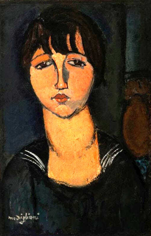 La ragazza col bavero alla marinara #artbots #modigliani