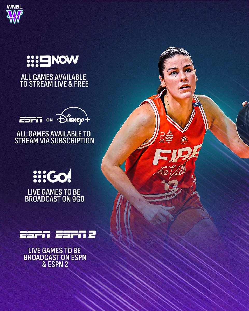 WNBL MORE ACCESSIBLE THAN EVER! 🤩

Under the two-year deal, all 92 regular-season games and every Finals game will be live and free on 9Now, with select marquee games on 9Go 📺

With 80+ games on ESPN and ESPN2, and every single game live ESPN on Disney+, the WNBL is ready to