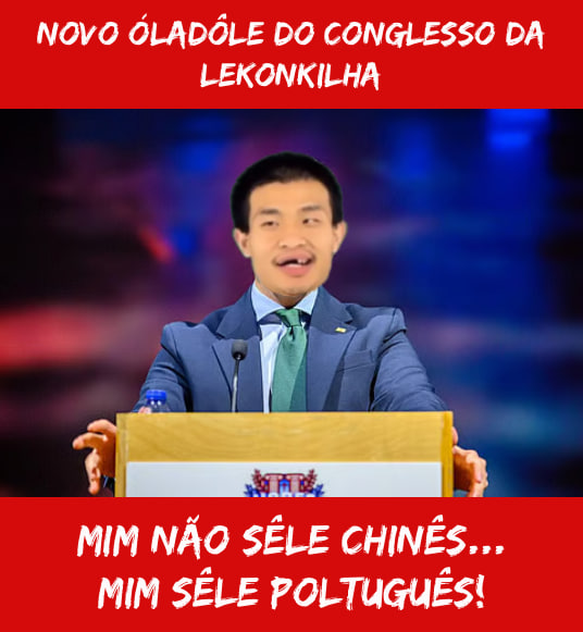 Mim recebêle uma notícia de última hola! Mim sêle escolhido como óladôle do conglesso da lekonkilha! Poltugalidade acima de tudo! Mim estále olgulhoso! Fon Fon, ÉS GLANDE! MUITO OBLIGADO! ✌️💪🇨🇳🇵🇹