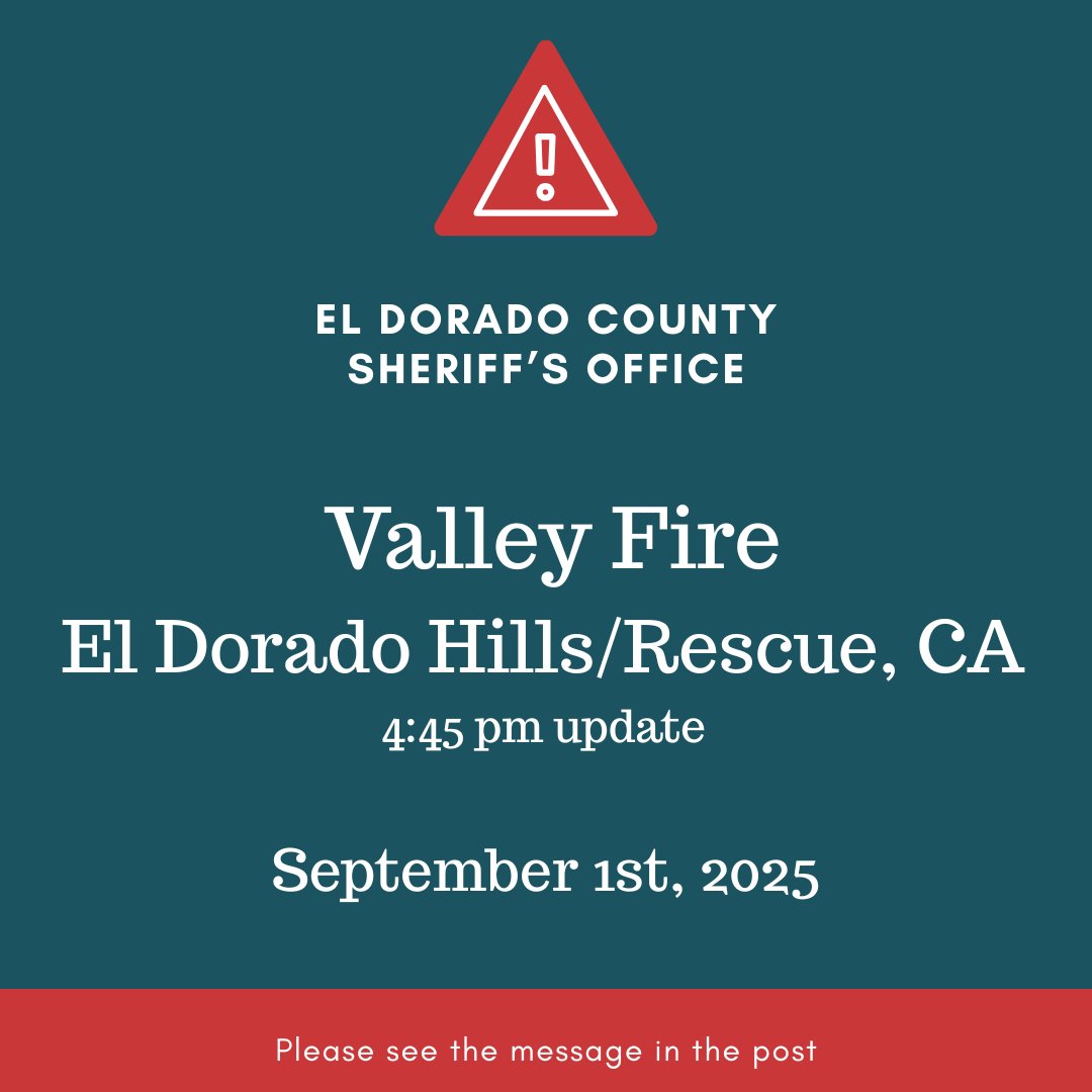 The Evacuation Order in your area has been reduced to an Evacuation Warning. Please drive safely, there are emergency responders in the area. If you have any further questions regarding zones, please go to perimetermap.com/El-Dorado-CA