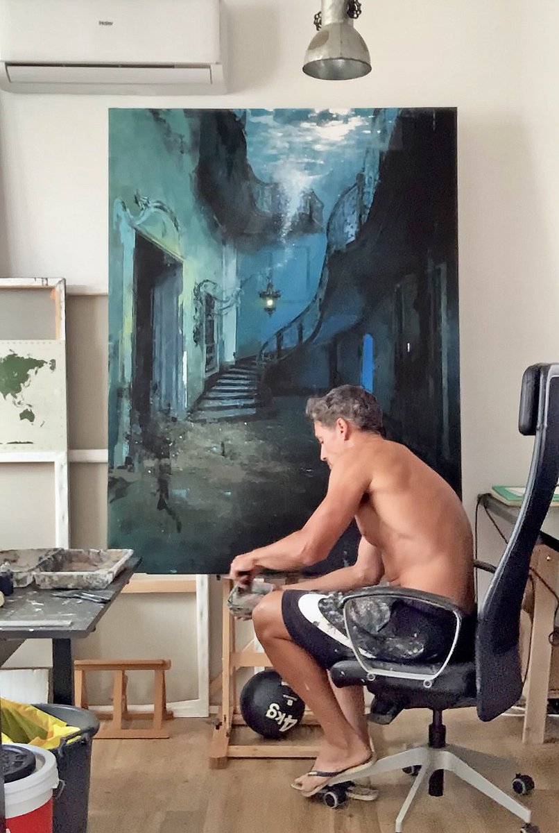 Haitzdediego's tweet image. Painting “Profundis”💡
Definitely one of the most “from the bottom of my heart” I’ve ever painted.
Really proud of this artwork. 
ON SALE.