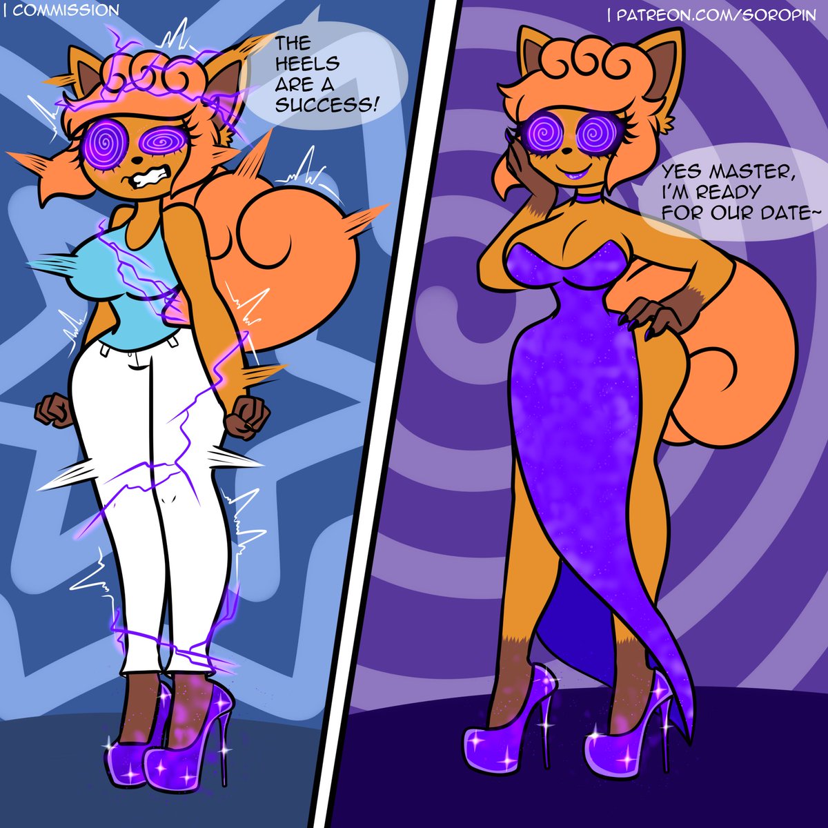 Piece for Blaze of their OC hypno'd by magic heels!