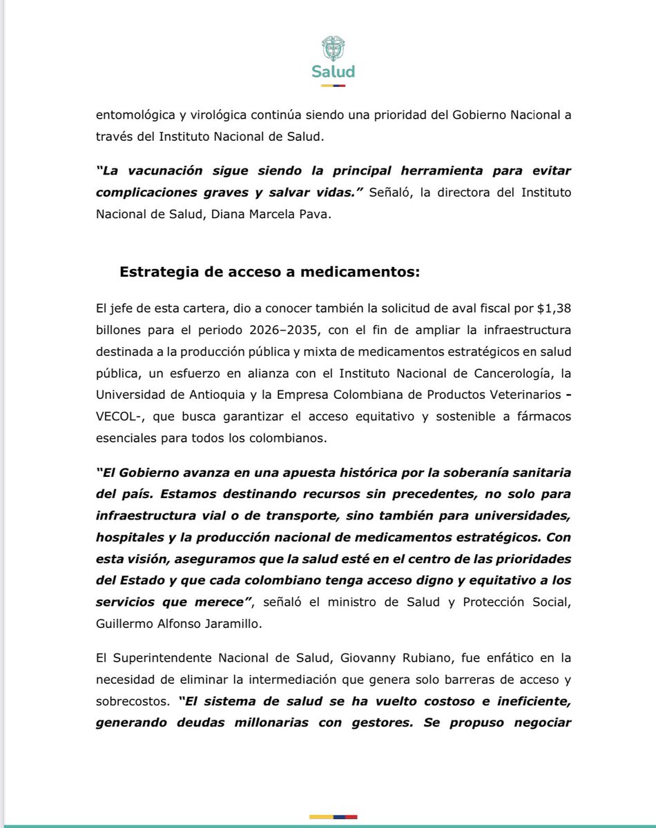 MinSalud Colombia 🇨🇴 tweet media