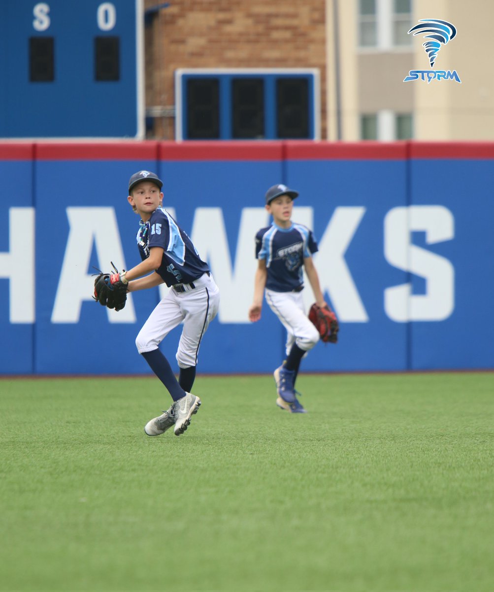 Carter and Jonah locking down the outfield at KU's Hoglund stadium helping the Storm win the Rock Chalk Roundup PG tournament.  Great job boys!