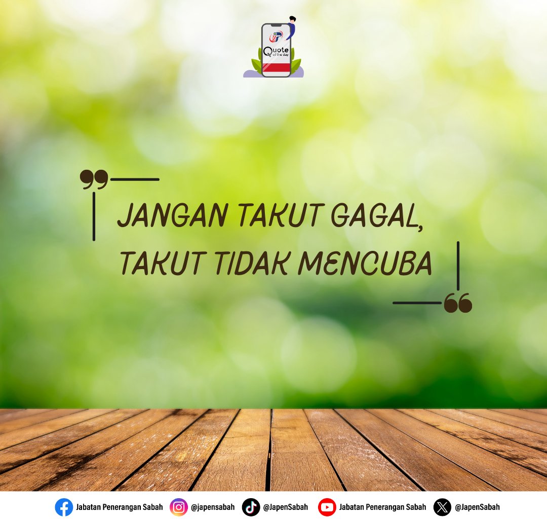 Selamat pagi follower JAPENSabah. Bangun pagi, mulakan dengan hati bersyukur di bulan yang baru.

#JAPENSabah 
#quoteoftheday