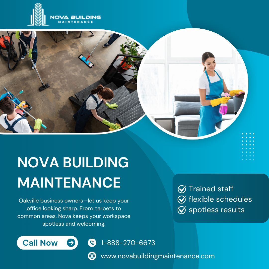 NovaMaintenance's tweet image. Oakville business owners—let us keep your office looking sharp.
From carpets to common areas, Nova keeps your workspace spotless and welcoming.
Get your free quote today!

#OakvilleCleaning #OfficeHygiene #NovaMaintenance