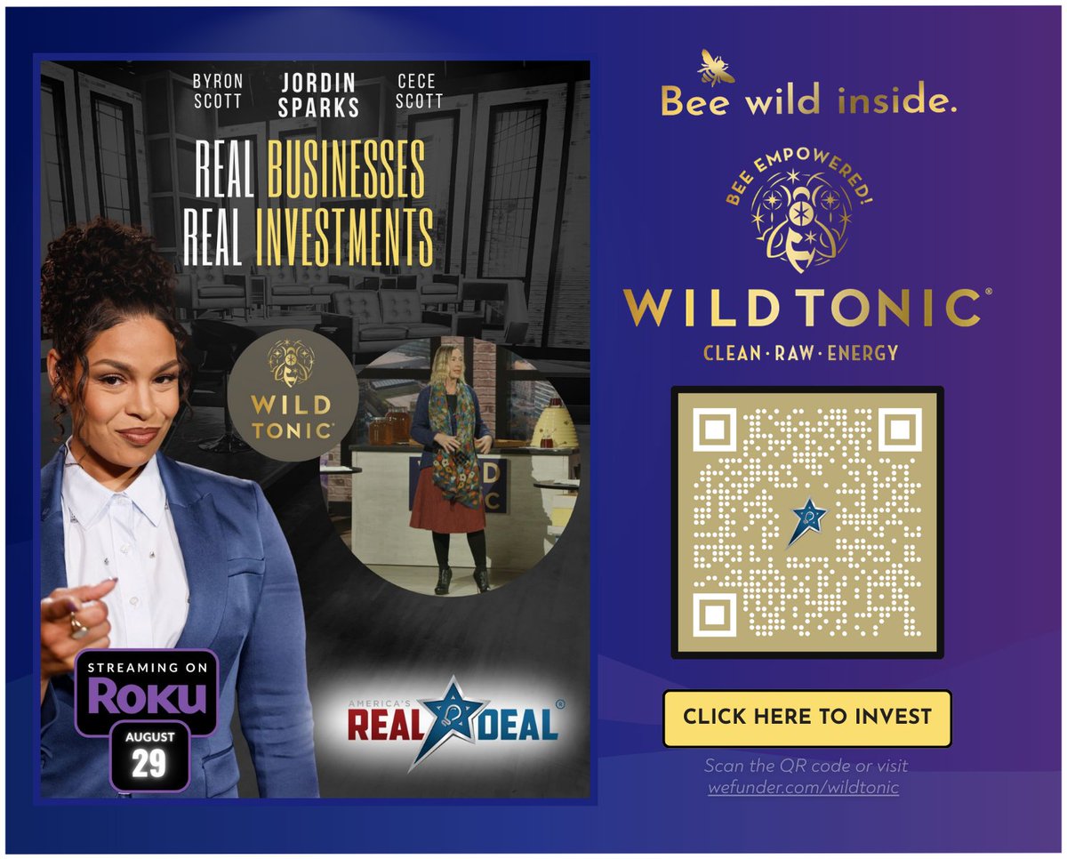 wildtonicjun's tweet photo. Wild Tonic is Featured on Americaโs Real Deal with Jordin Sparks! โจ
๐บ Learn More Here: https://t.co/p3fpJQcxyr
#WildTonic #DrinkWildTonic #AmericasRealDeal #InvestInWildTonic #FemaleFounded #NumberOneJun #SupportsMicrobiome https://t.co/rGQ2BFZroG