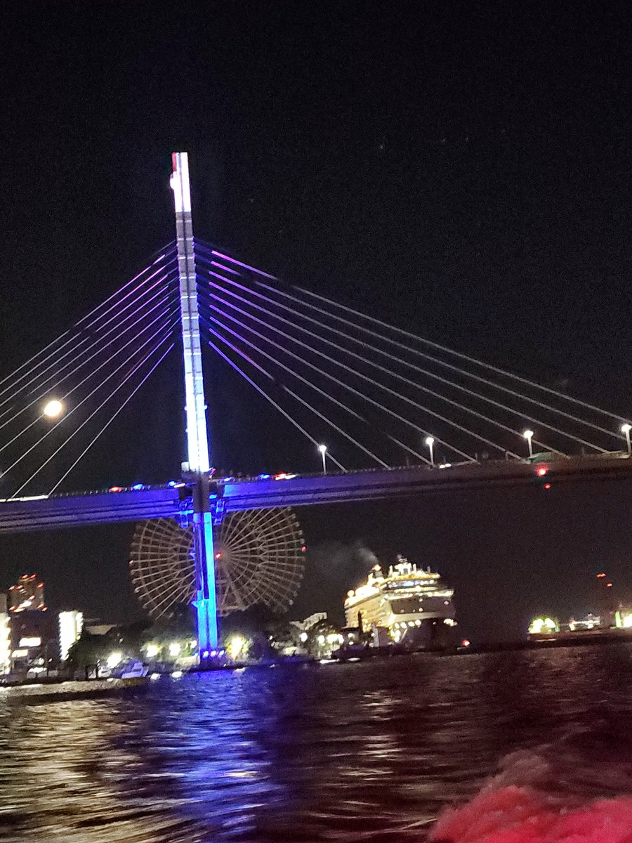 etudecitrus's tweet photo. 万博！
パビリオンももちろん楽しかったけど、帰りフェリーにしたら夜景きれいで混まないし楽しいまま帰れた！海からの大阪、新鮮！！ https://t.co/5xgoBEk3ai