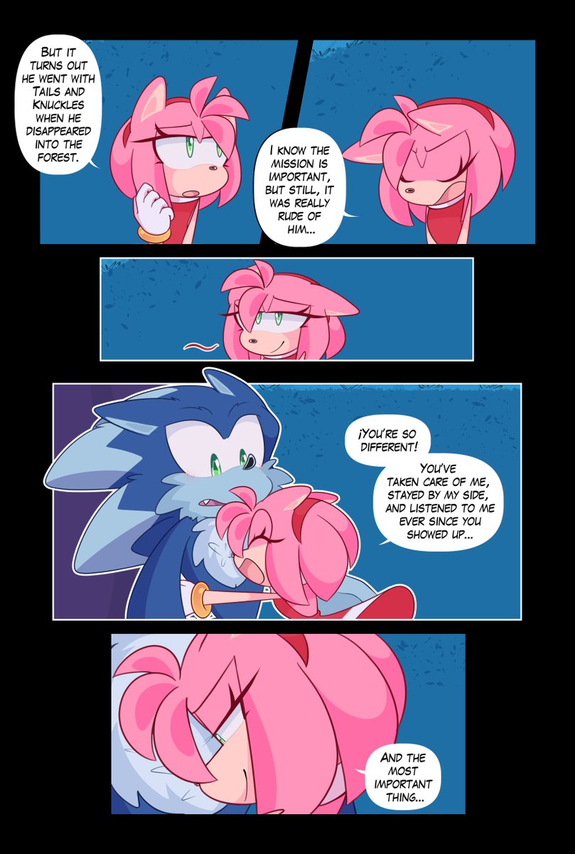 Emerald_Kora's tweet image. Sonamy comic - &quot;MY BOY&quot; Chapter 4 (12/12)  Chapter 4’s over!! 🩵

To be continued...
#Sonamy #SonicUnleashed