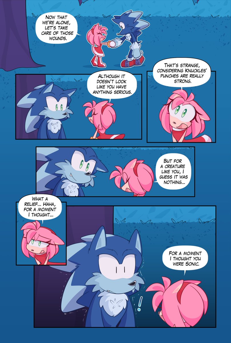 Emerald_Kora's tweet image. Sonamy comic - &quot;MY BOY&quot; Chapter 4 (12/12)  Chapter 4’s over!! 🩵

To be continued...
#Sonamy #SonicUnleashed
