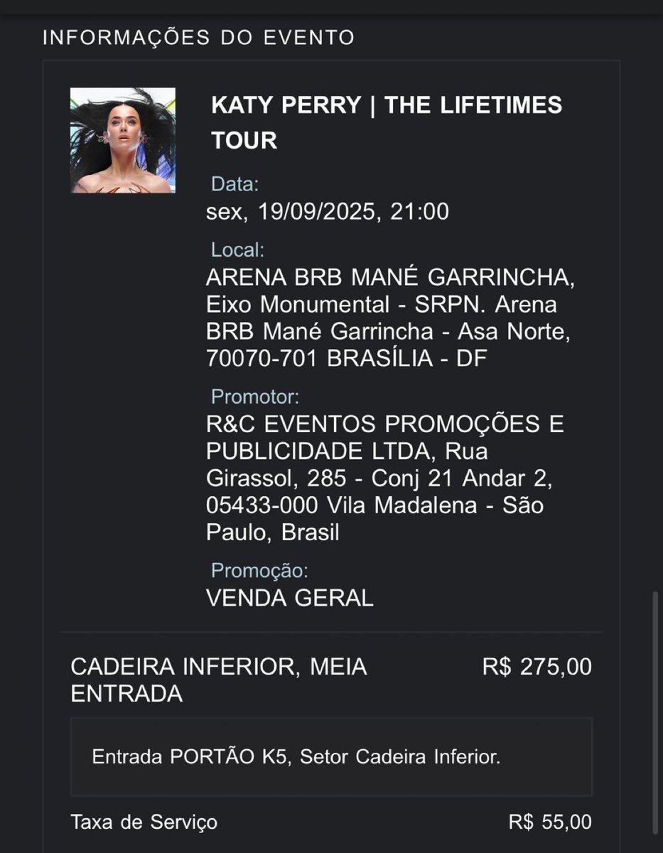 lirouzinho's tweet photo. 🚨RT PRA AJUDAR🚨
Gente, to VENDENDO um ingresso, show da Katy Perry em BRASILIA
Motivo: Não irei conseguir ir!
Valor: R$35,00 (É O MENOR VALOR, NÃO INSISTA!!!!!) Comprei por 275, mas não to conseguindo vender
tags #katyperry #thelifetimestour #katynobrasil #brasilia #drluke https://t.co/JFR5nwtx39
