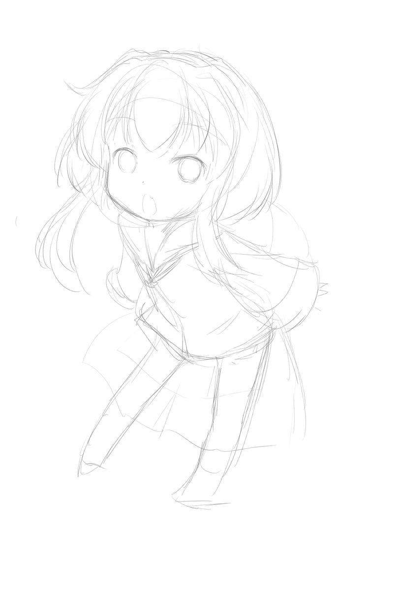 おはようございます
前に貼ったとっきー
 #皆さん線画と塗った後を見せてください 