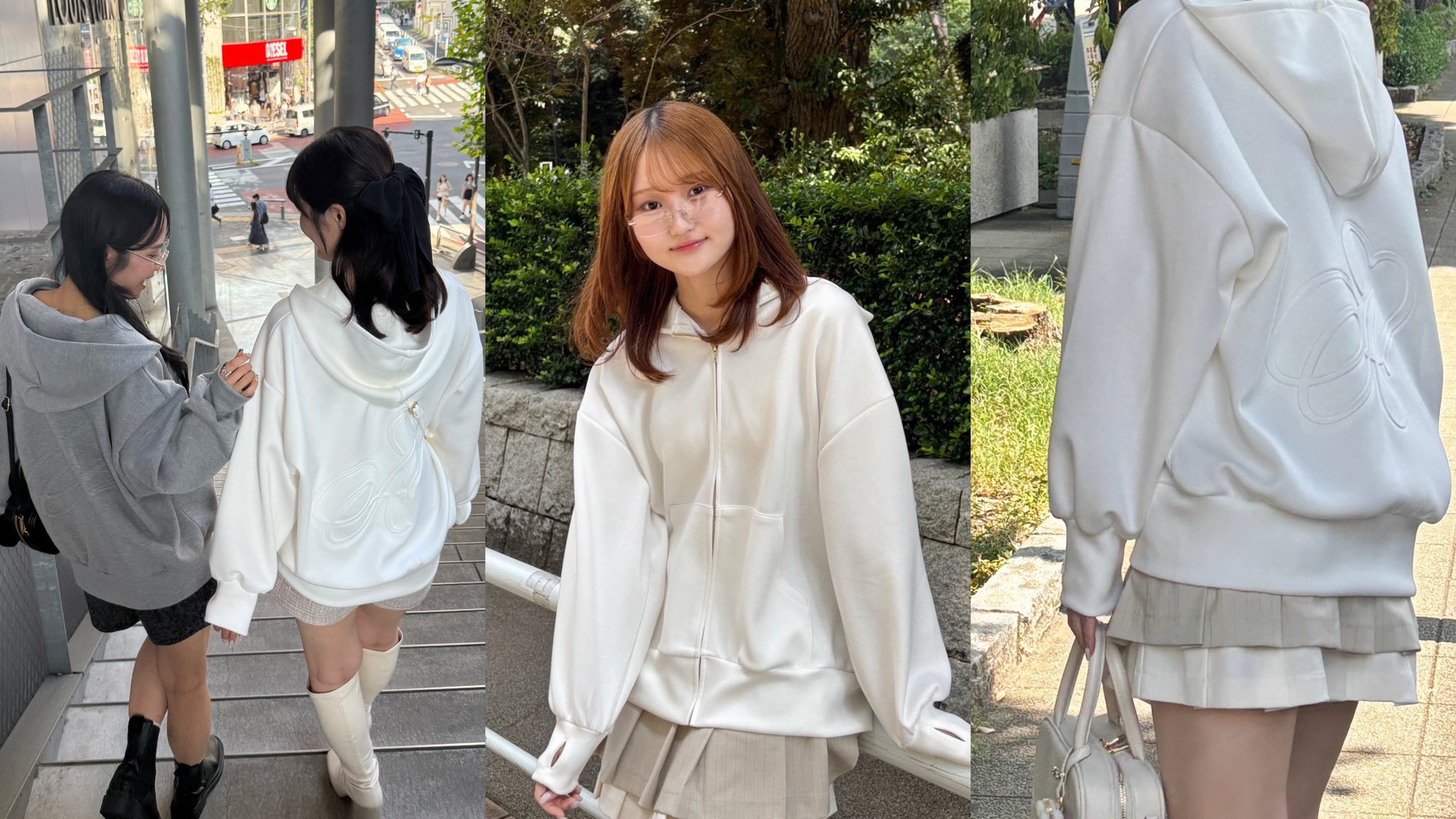 New ファッション An MILLE エンボスロゴパーカー ホワイト