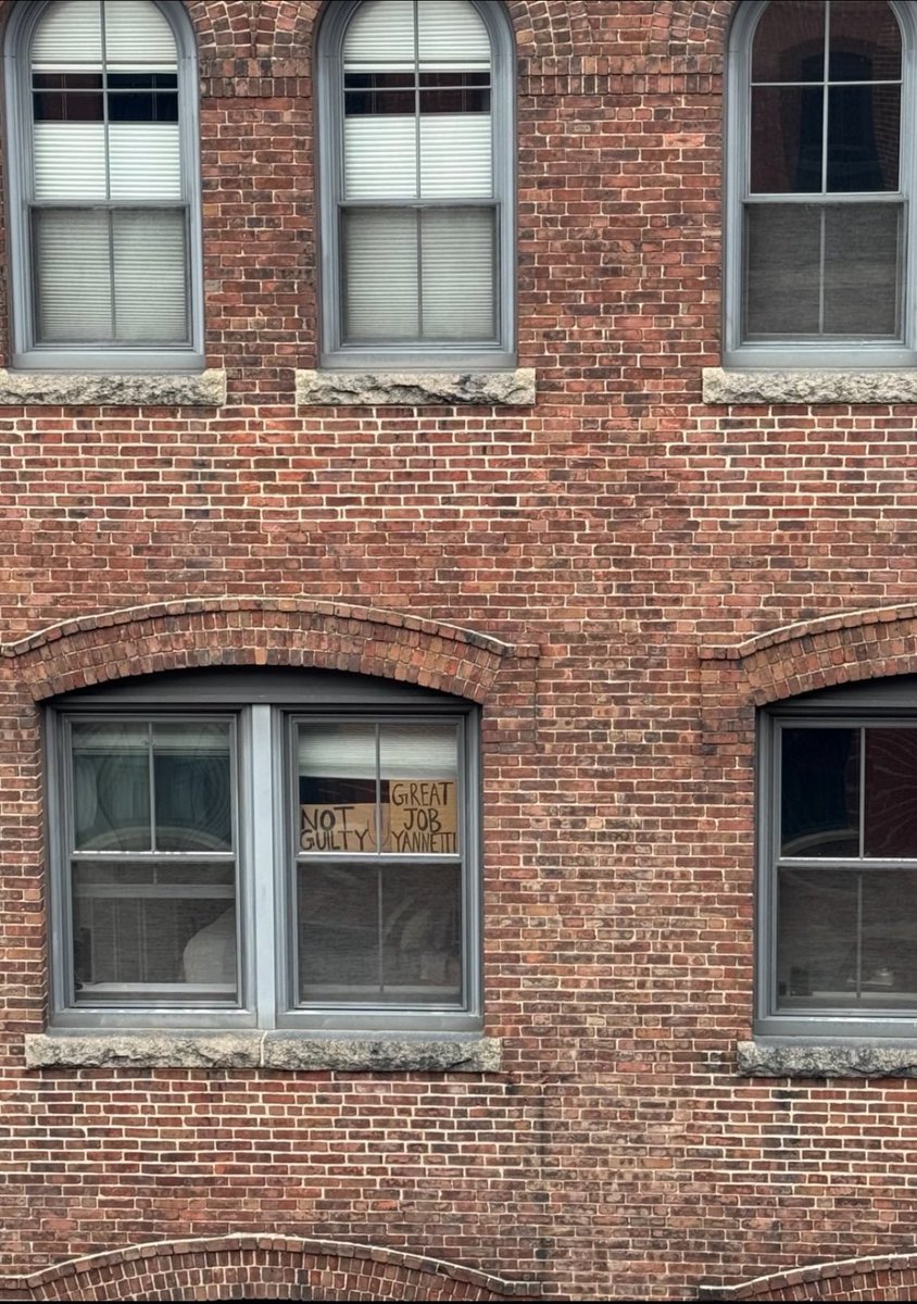 June 18, 2025:  I come back to my hotel room after the verdict, look out the window and this is what I see.  I realize I am a couple months late, but whoever did this, please message me.  I would like to personally thank you. 🙏