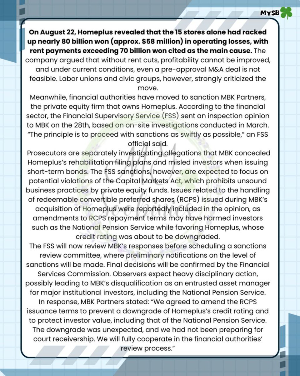 Soobinies_My's tweet image. Another Karma for the brand that sue Kim SooHyun over breach of contract. Homeplus to shut down 15 stores from November. 

#Homeplus has already struggling with thwir business since last year. Their profits ade declining badly.