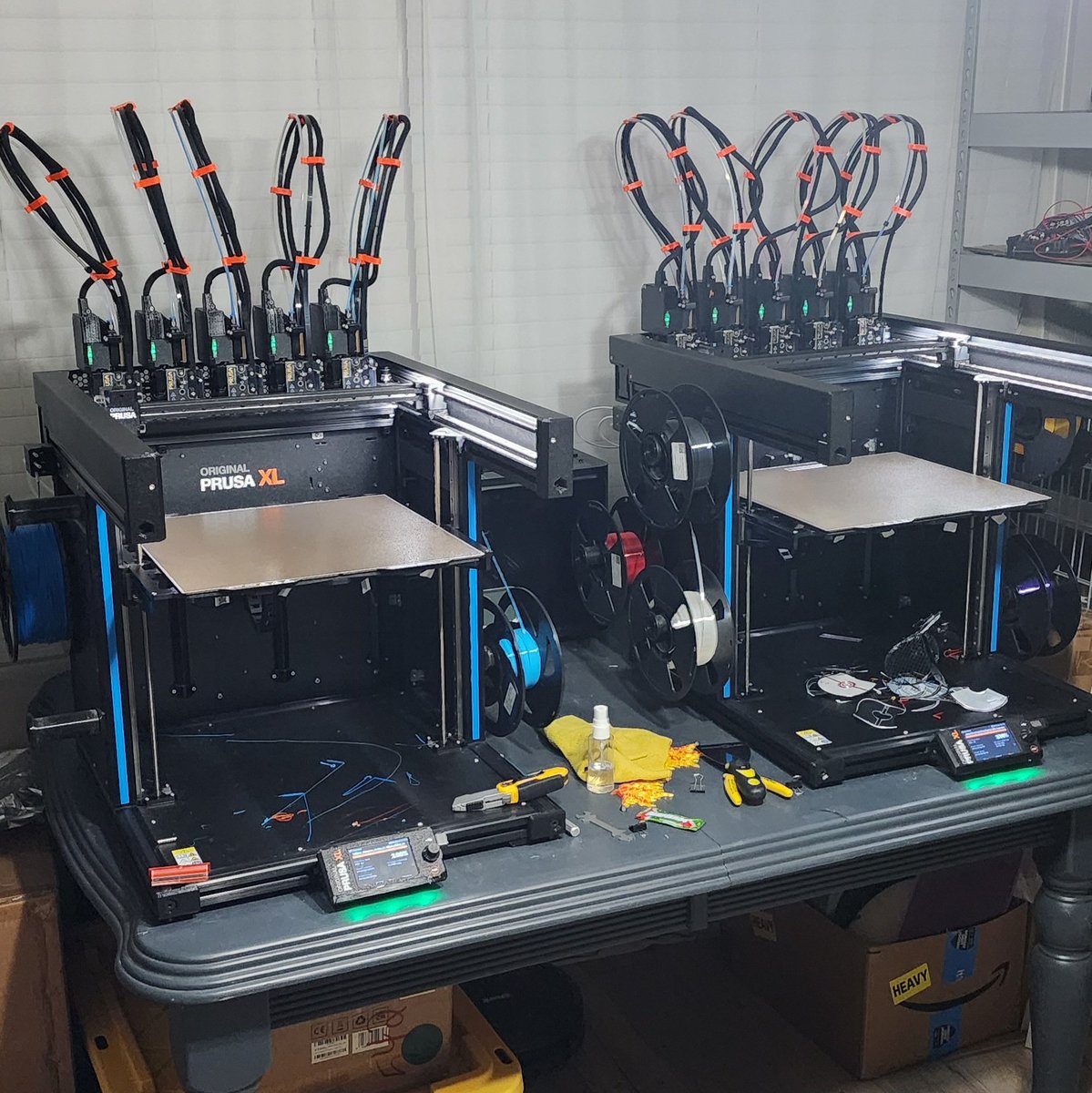 PowerLabsFL's tweet photo. @philmacey1 @Prusa3D @SamPrentice Just over 6,400 hours between them and 51,000 toolchanges. These things are my go to for even small basic jobs because I know it'll get done right the first time. https://t.co/fXNguf5elN