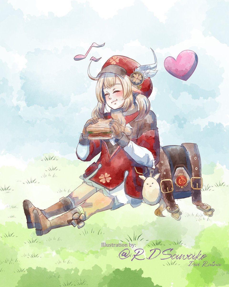 RdSawako's tweet photo. #Genshinlmpact I made Klee having lunch~ Now i open for a new type commission "Digital Water Color Sketch". If you want something soft colored sketch like this, order here https://t.co/E5fqQxHWNF

Untuk warga🇮🇩  bisa pesan lewat DM Harganya sama kaya komis aku yang normal. Info👇 https://t.co/DnVi8xmWtE
