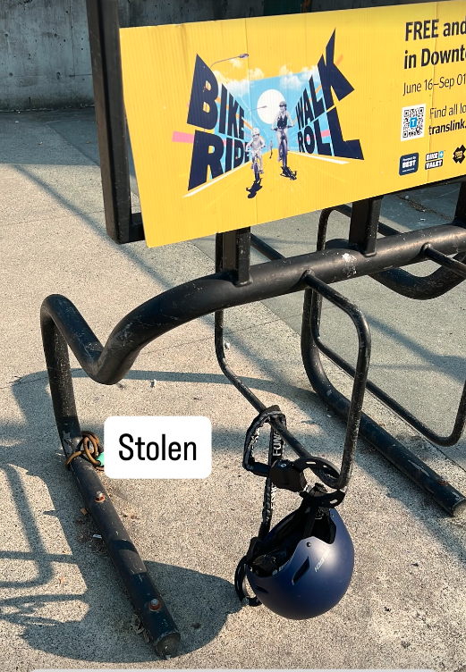 Dear YVR Residents,
If you stole a SEGWAY Ninebot KickSccoter MAX G30LP that was locked to a bike rack at 29th Avenue Station alongside a blue helmet from 11 AM to 4:40 PM of Sep 1, 2025, you better return it because you won't be able to charge it or pair it to the mobile app.