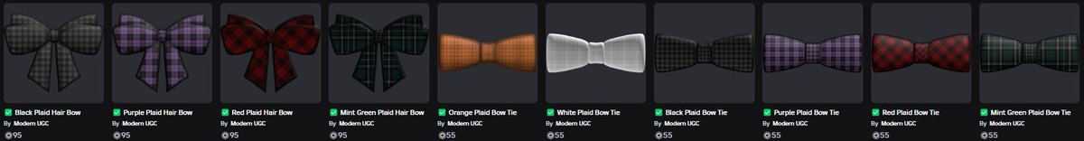 Cashed0utDev's tweet image. New Fresh Set Of Hair Bows&Bow Tie's If Your Trying To Look Formal And Sharp, With A Cheap Price Of 95/55 Robux!
Shop Here Tons Of New Halloween UGC! : roblox.com/communities/34…
#ROBLOX #RobloxUGC #RobloxUGCLimited #robloxart #blender #modeling #skills #fashionstyle