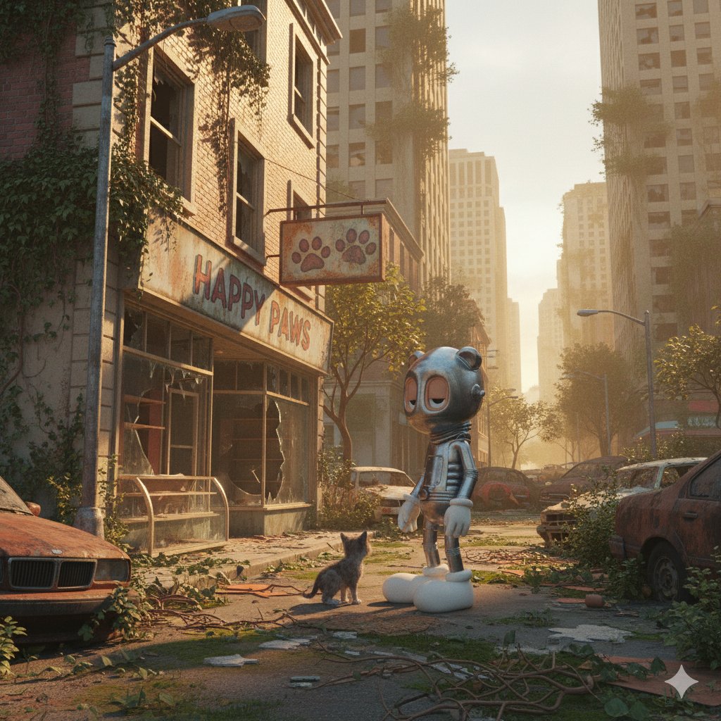 akidcalledrobot's tweet image. The last robot 🤖
And a cat. 🐱