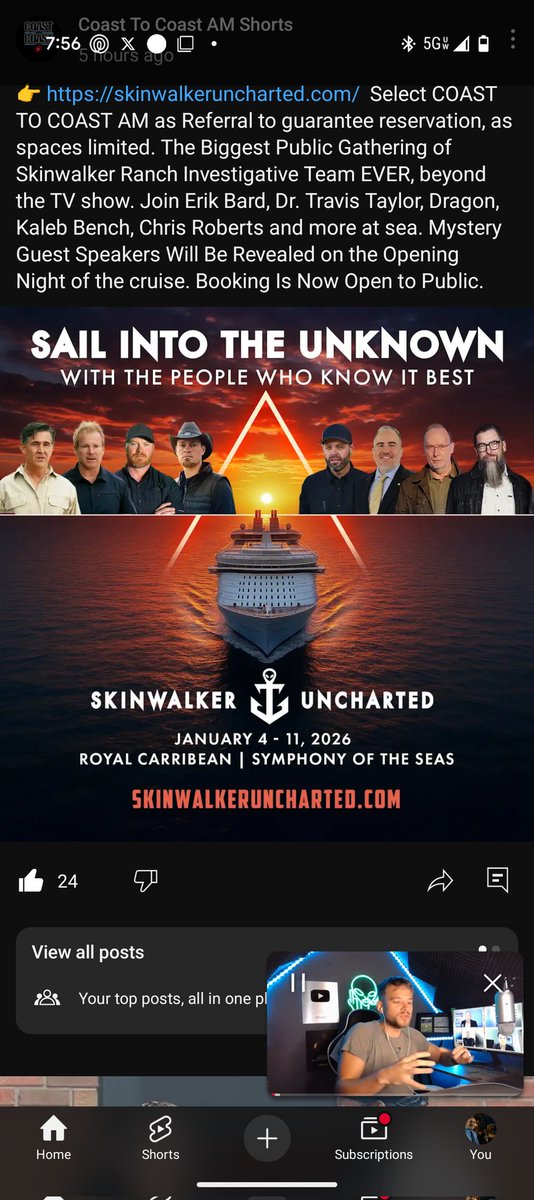 A Skinwalker Ranch cruise?? Perfect. Nothing says “serious paranormal research” like a buffet line and karaoke at sea. Next up: Bermuda Triangle Airbnb 🤦‍♂️