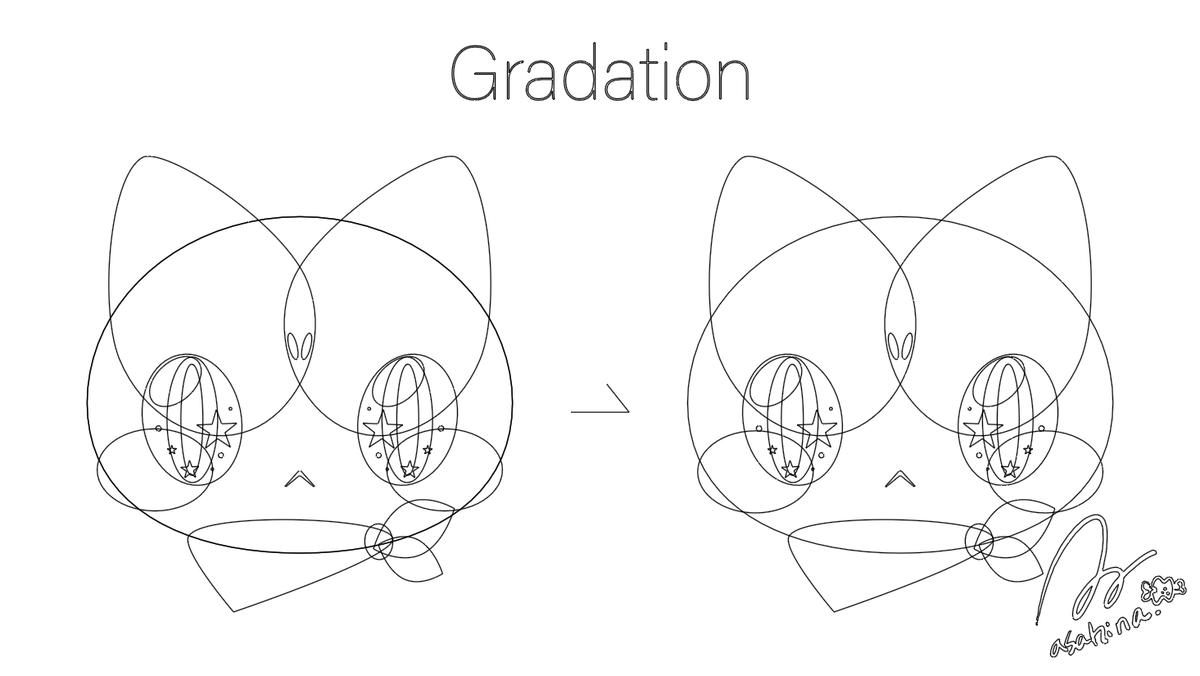「くっきりはっきりした印象のベジェイラストですが、 グラデーションを利用することで」|あさひな。のイラスト