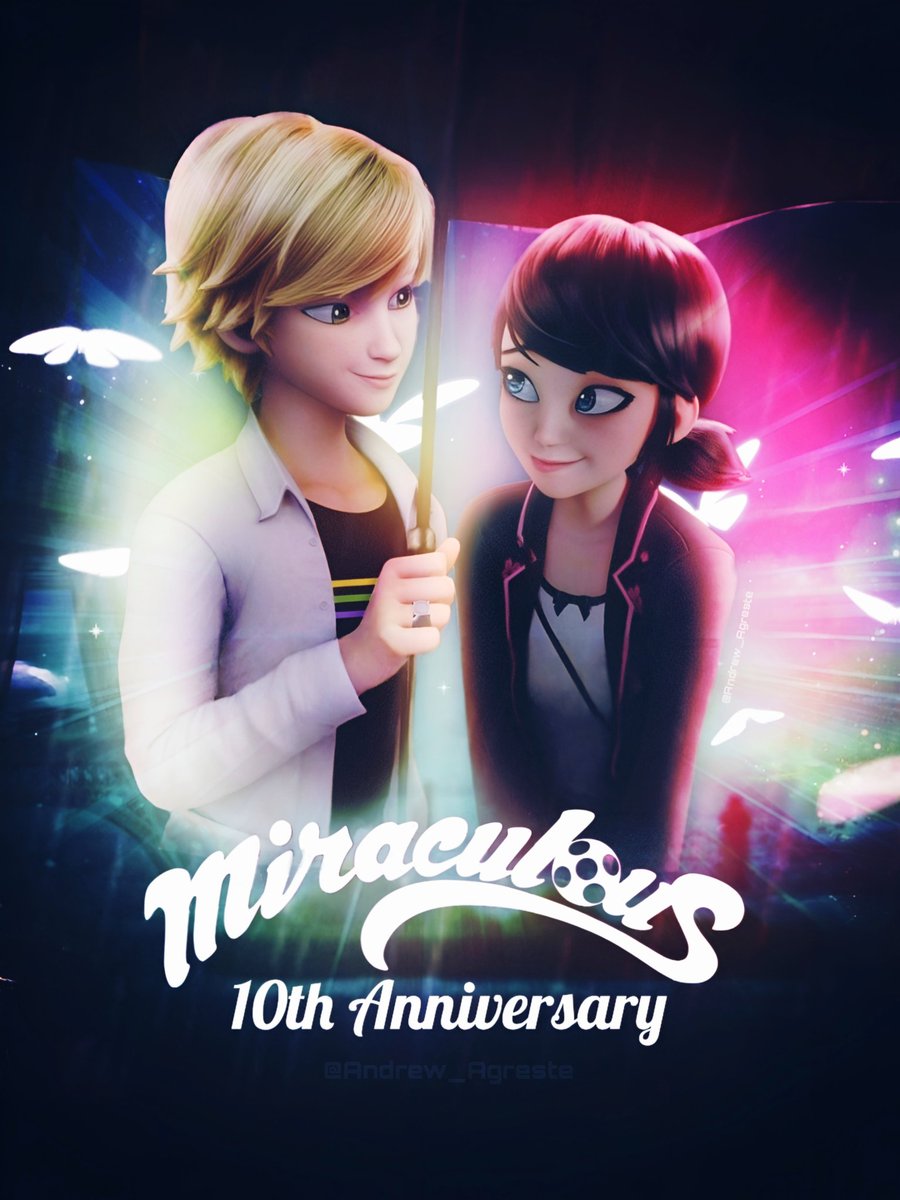 Andrew_Agreste's tweet image. Happy 10th anniversary Miraculers!, I am super happy to be part of this fandom and the good thing is that there is Miraculous for a while 🫶🏻. #ladybug #LilaRossi #adrien #marinette #MiraculousLadybug #mlbbfanart #MLBS6 #fanmade #mlbtwt #MiraculousSeason6