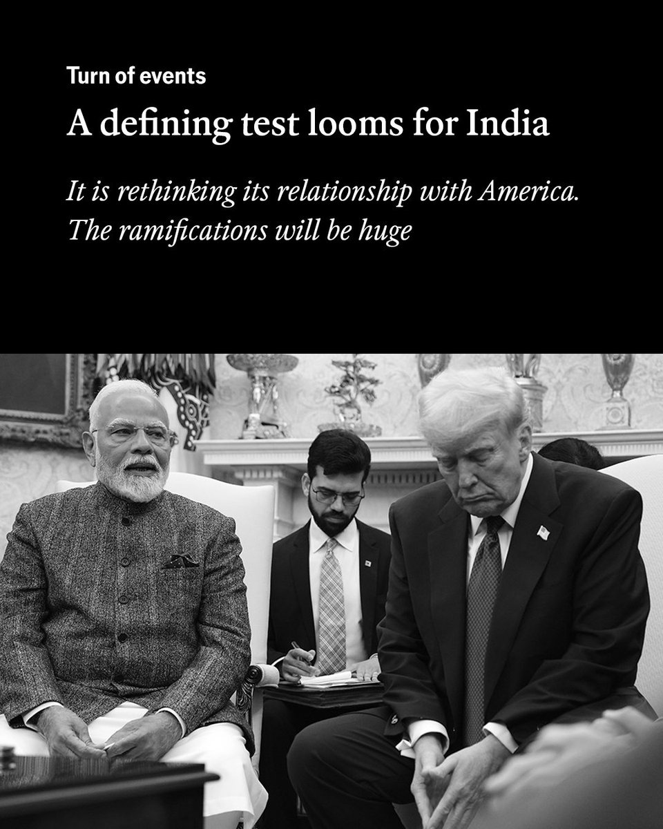 The falling out between America and India has prompted the emerging economic giant to think deeply about its present course. Where will things go next? econ.st/3UOStGj

Photo: Getty Images