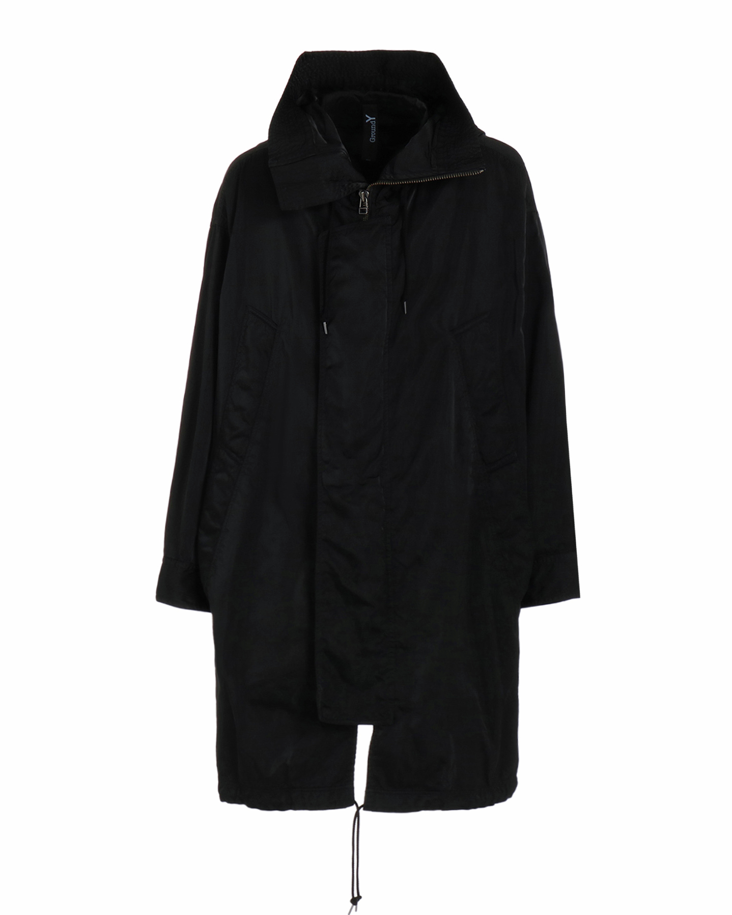 Y's ブラック モッズコート フード付き Y's for men x MASSES MOCK NECK PULL OVER / WOOL KNIT (BLACK